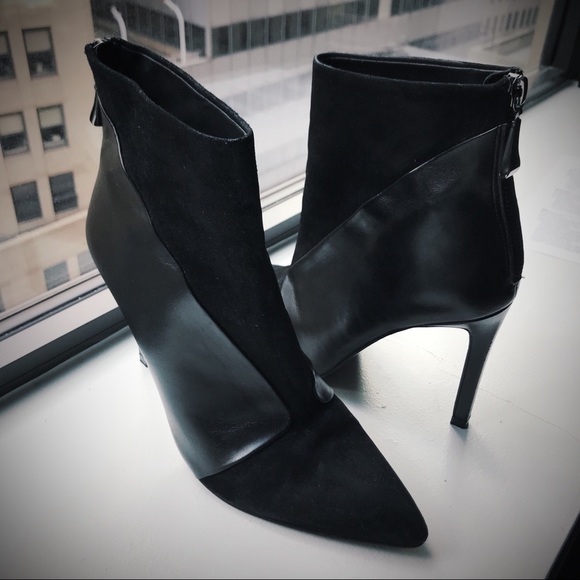 Zara Shoes - ZARA Zip-Up Leather-Suede Stiletto Booties 🔥